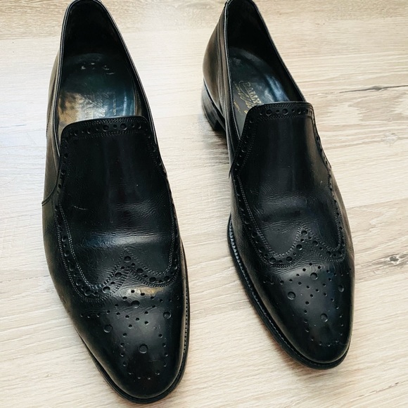 Mens Bally Wing Black Leather Loafers